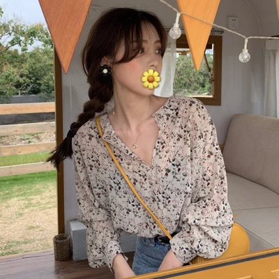 

Женская летняя тонкая верхняя одежда с высокой талией и защитой от солнца, кардиган, пальто, модный цветочный узор, V-образный вырез, длинный рукав