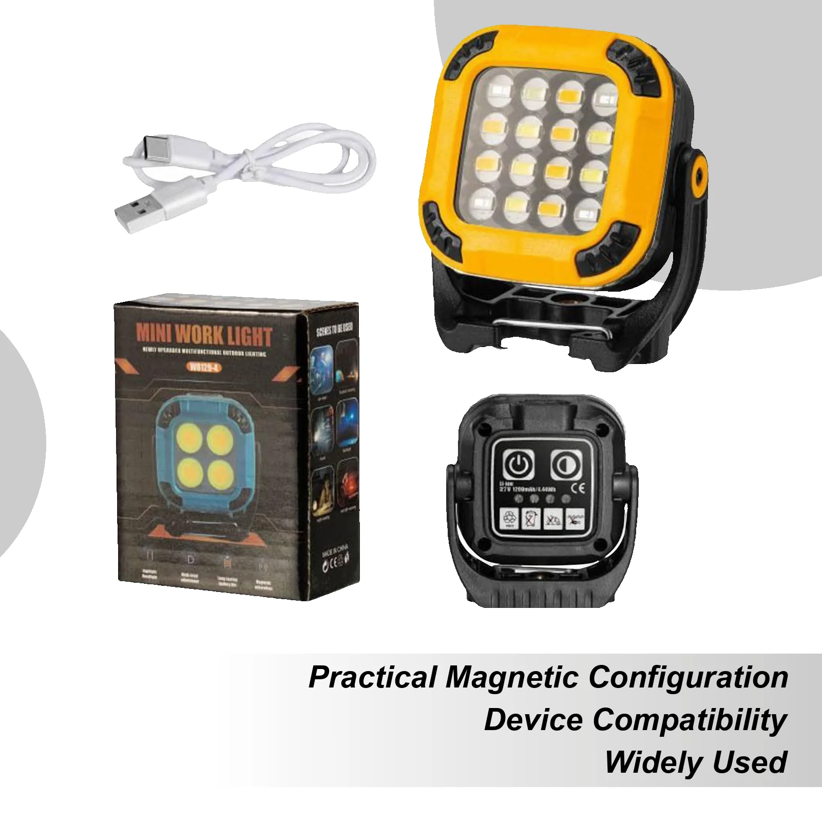 Rechargeable Work Light Magnetic Magnetic Battery Operated Pocket Work Lights Portable Multi-function Security Lighting For