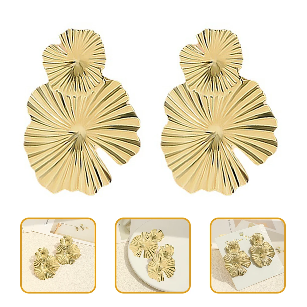 

Sequin Flower Earrings Gold Filled Statement Spring for Dangle Jewelry Personality Miss