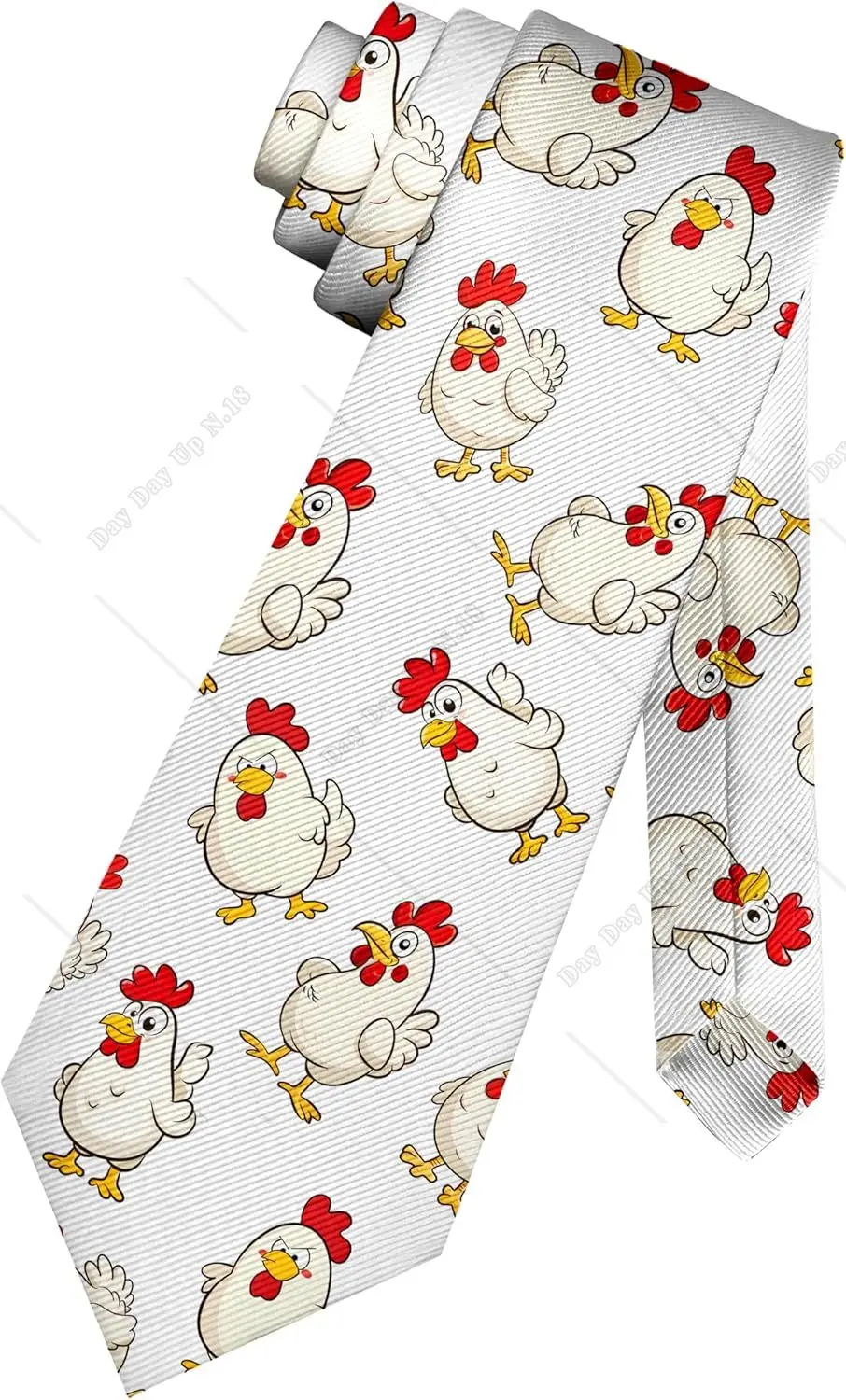 chicken rooster cartoon farm theme Men's Tie Funny Novelty Necktie Party Wedding Business Neckties for Men Teen Boy