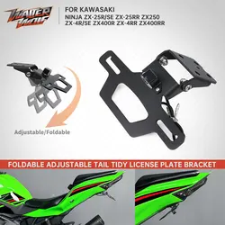 ZX4R ZX25R Foldable License Registration Plate Bracket For Kawasaki Ninja ZX-4R ZX-4RR ZX-25R ZX 250 Tail Tidy Fender Eliminator