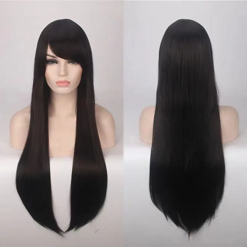 Cosplay Colorful Long Straight Wig Anime Coser Heat Resistant Fiber Synthetic Wig Cute Girl High Quality Wig Halloween Party