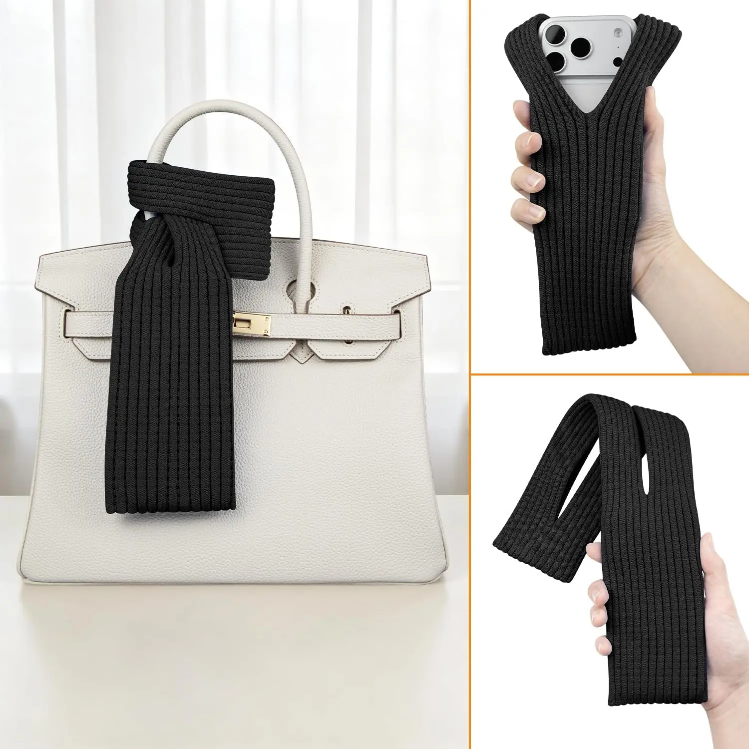 Fashion Accessories New 2026 Woven Bag Phone Pocket High Knitted Mini Bag Portable 40cm Short 80cm Long for IPhone Mobile Phone