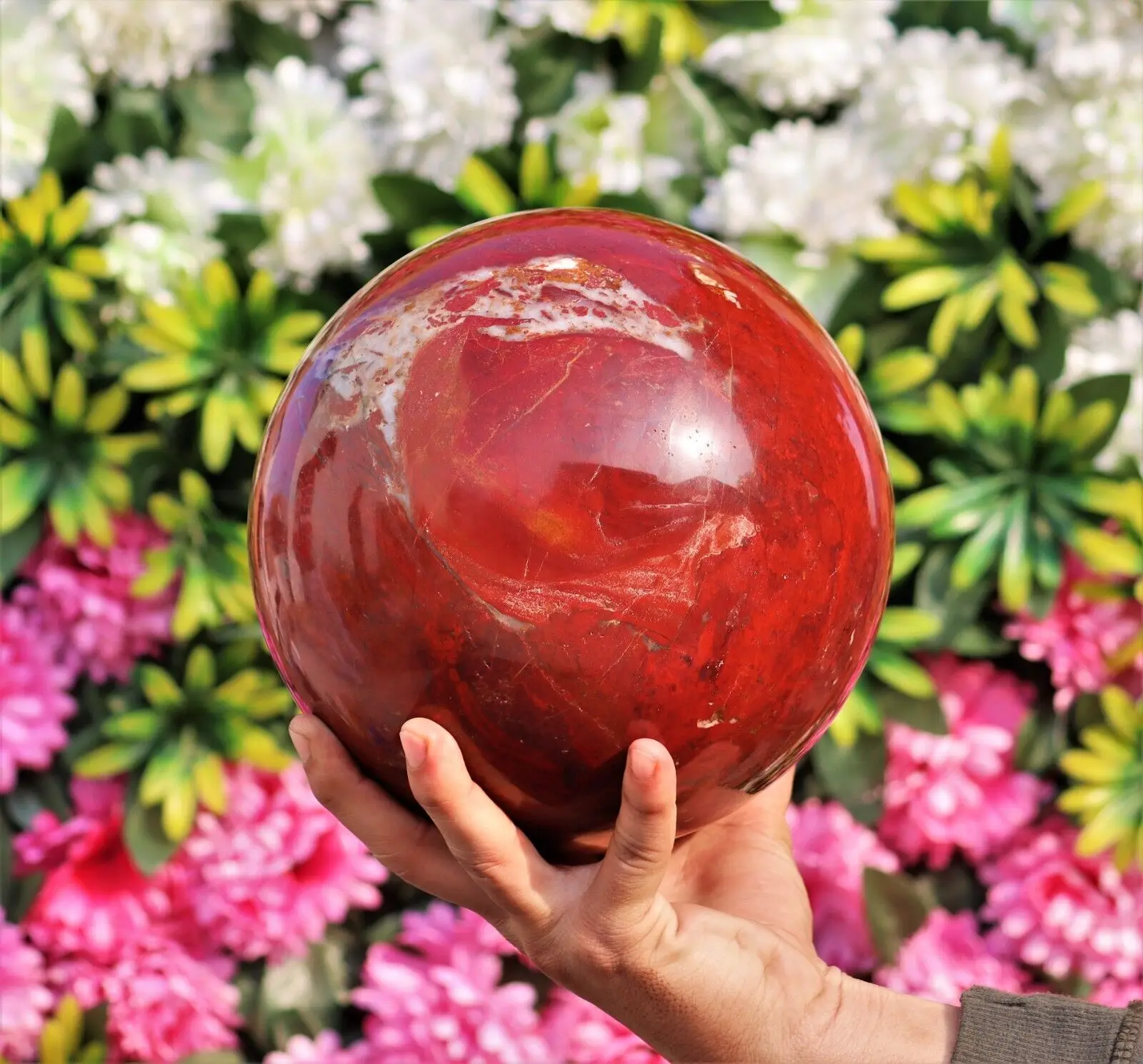 

Beautiful Natural Red Jasper Crystal Ball Reiki Healing Energy Stone Chakra Crystal Sphere Quartz Home Decor