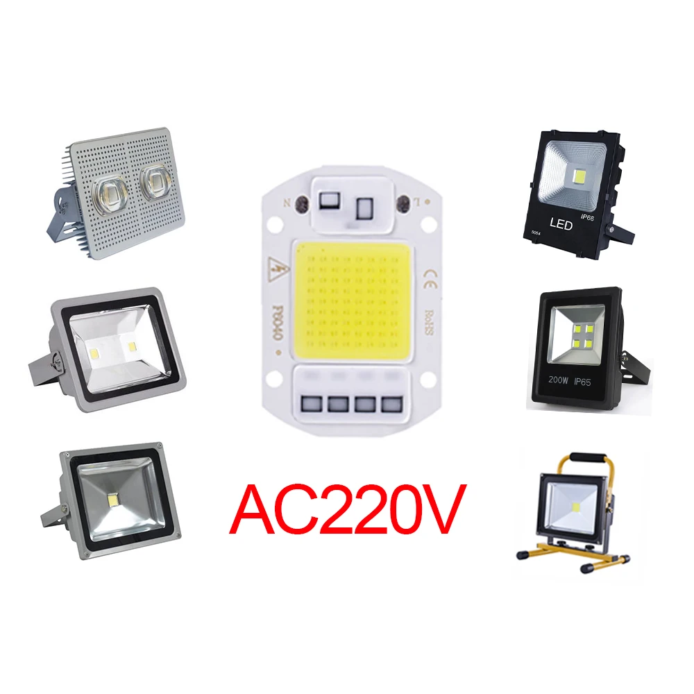 LED chip COB Lamp Bead 20W 30W 50W  AC 220V Smart IC No Need Driver Lampada outdoor chip light floodlight spotlight Diy Lighting