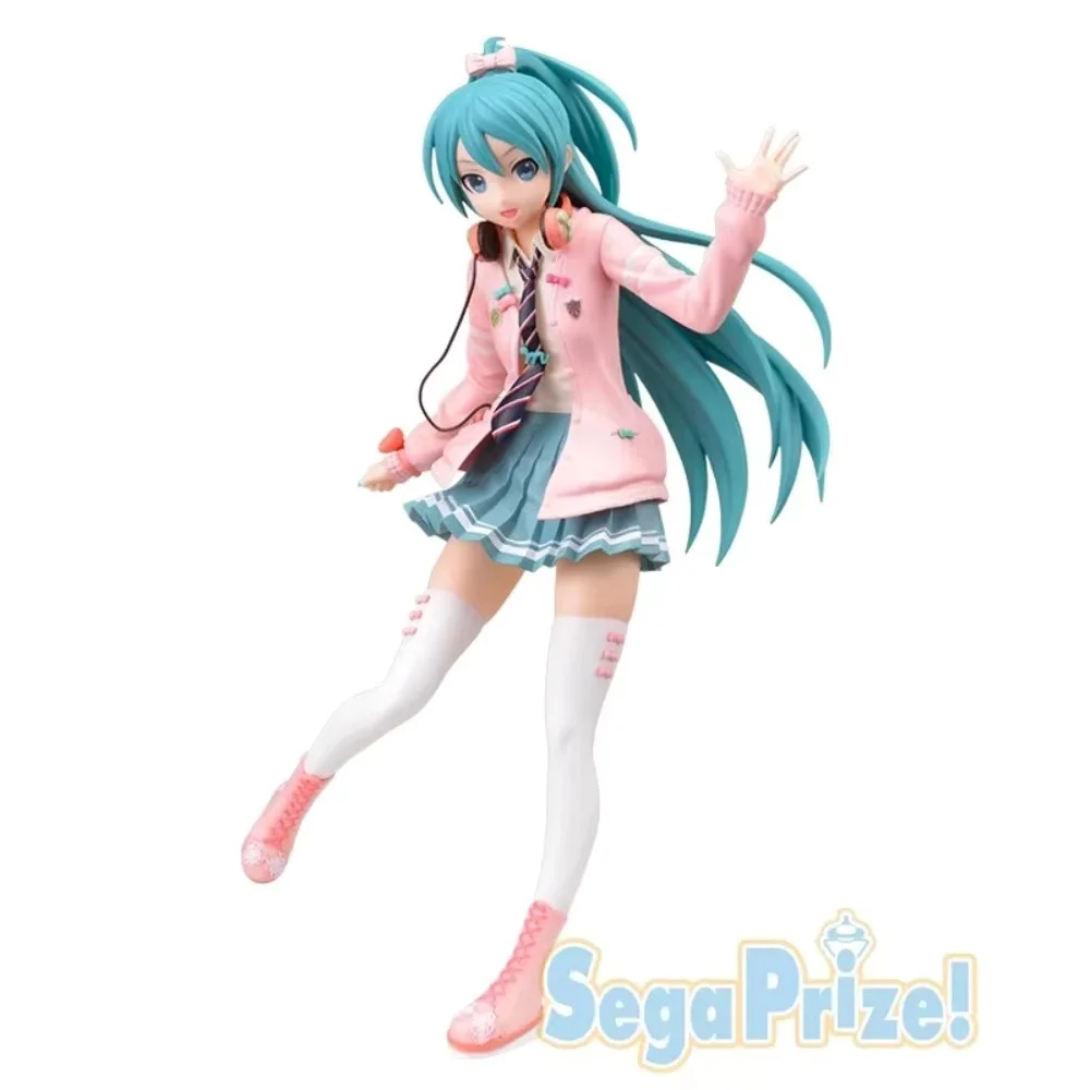 In Stock SEGA Original Genuine Hatsune Miku Project DIVA Arcade Future Tone Hatsune Miku SPM Figure Ribbon Girl 24cm Model Toys