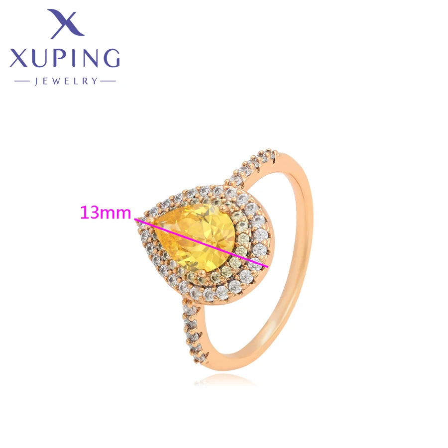 Xuping Jewelry Fashion New Model Yellow Stone Gold Color Ring for Women Gifts A00918630