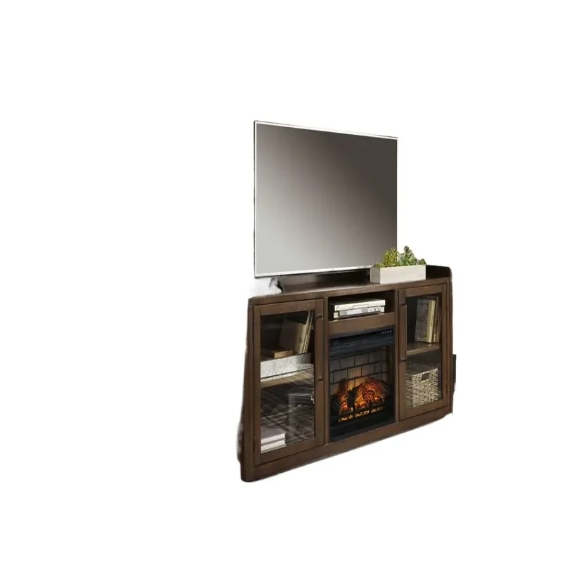 2025 Hot Selling 3 Piece Wall Mounted TV Cabinet Set with Live Fireplace Shelf Customizable Factory Direct New Arrival