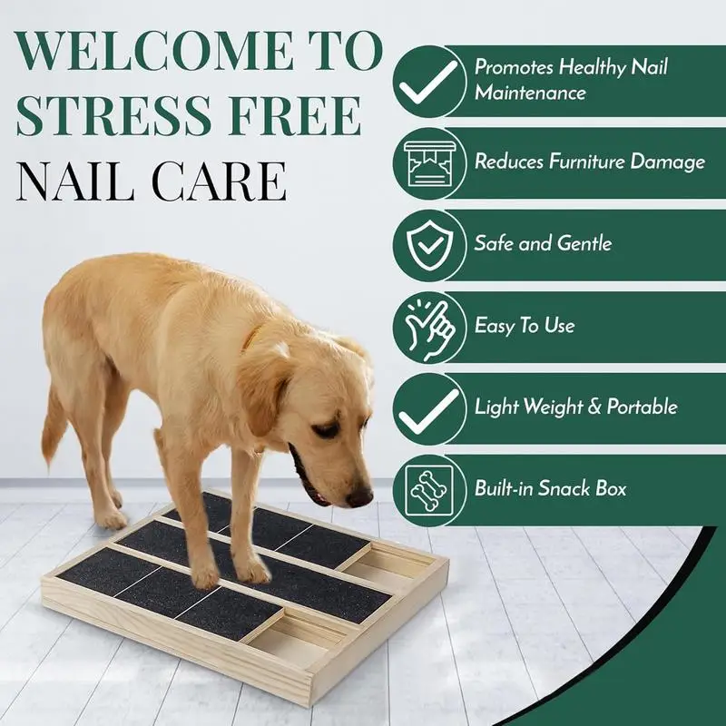 

Pet Nail Scratcher Board Wood Puppy Claw Grooming Pad Dogs Puppy Treat Scratching Boards Puppy Claw Grooming Pad