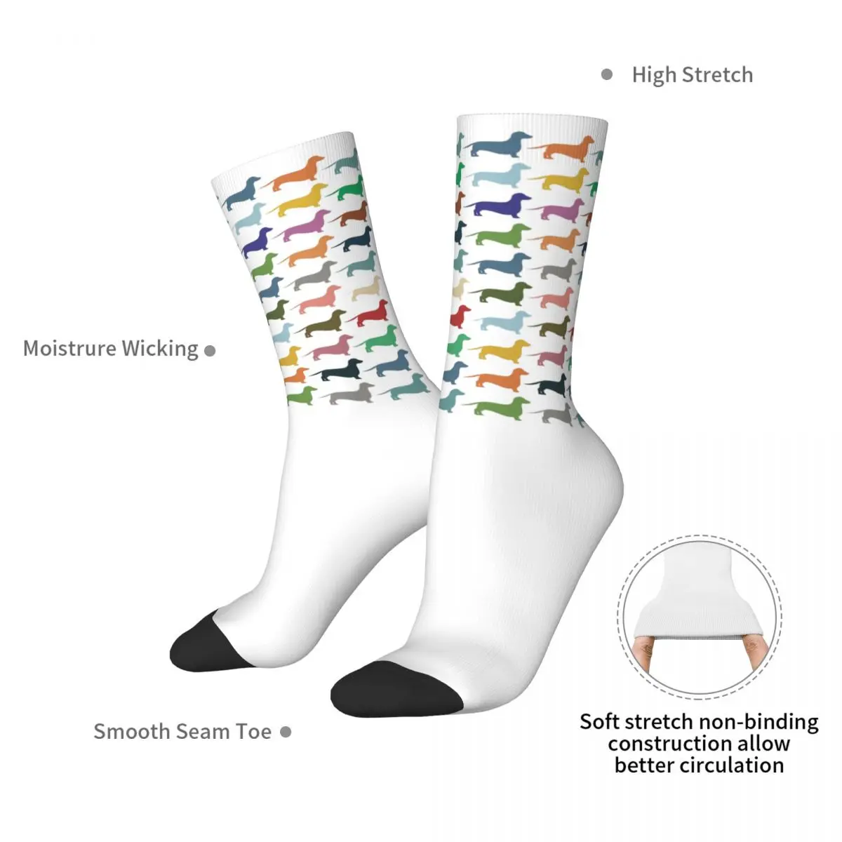 Dachshunds Socks Harajuku Super Soft Stockings All Season Long Socks Accessories for Unisex Birthday Present