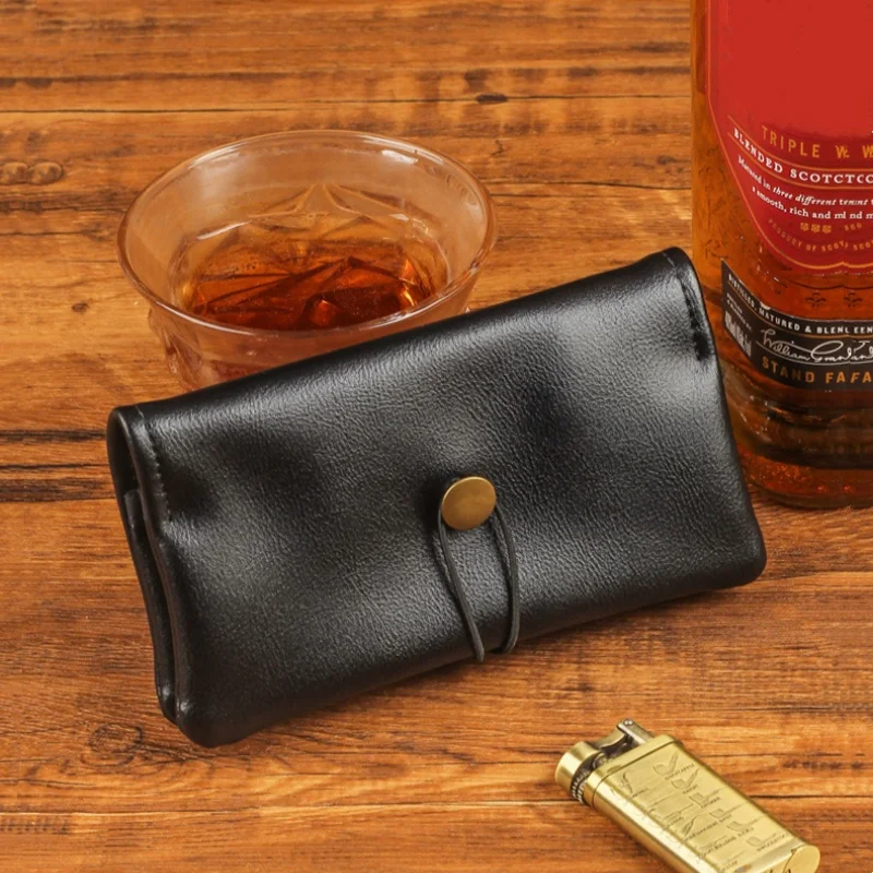 PU Leather Hand Roll Lighter Pouch Fashioned Tobacco Pipe Bag Portable Cigarette Rolling Storage Bag