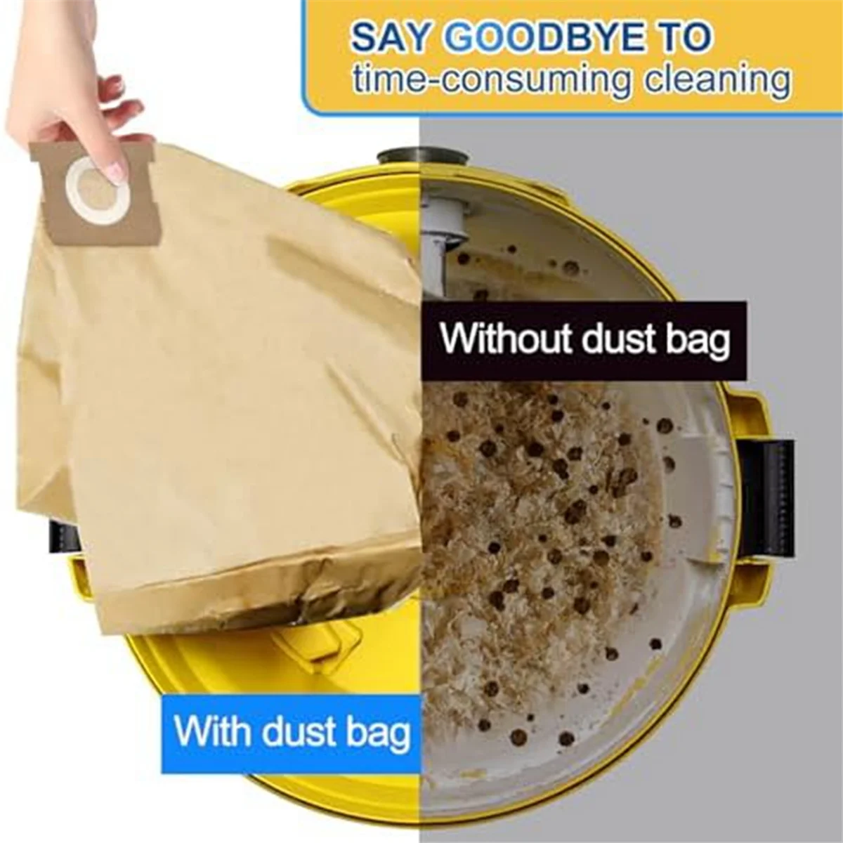 Bolsa de vacío N98R DXVA19-4102 para aspiradora húmeda/seca Dewalt de 12-16 galones, bolsa de filtro de polvo desechable, DXV12P DXV14P DXV16P DXV16PA