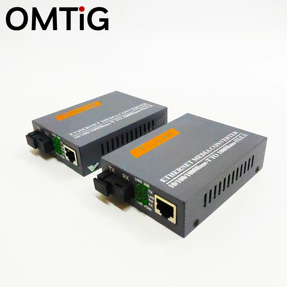 SC Port 20KM HTB-GS-03 A/B 1000Mbps Gigabit Fiber Optical Media Converter Single Mode Single Fiber External Power Supply