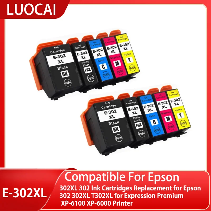 302XL 302 خراطيش الحبر لاستبدال إبسون 302 302XL T302XL للطابعة التعبير قسط XP-6100 XP-6000