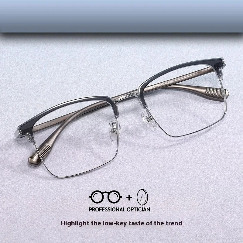 

Business Full Frame High Quality Alloy Elastic Temple Myopia Hyperopia Astigmatism Anti Blue Light Prescription Optical Glasses