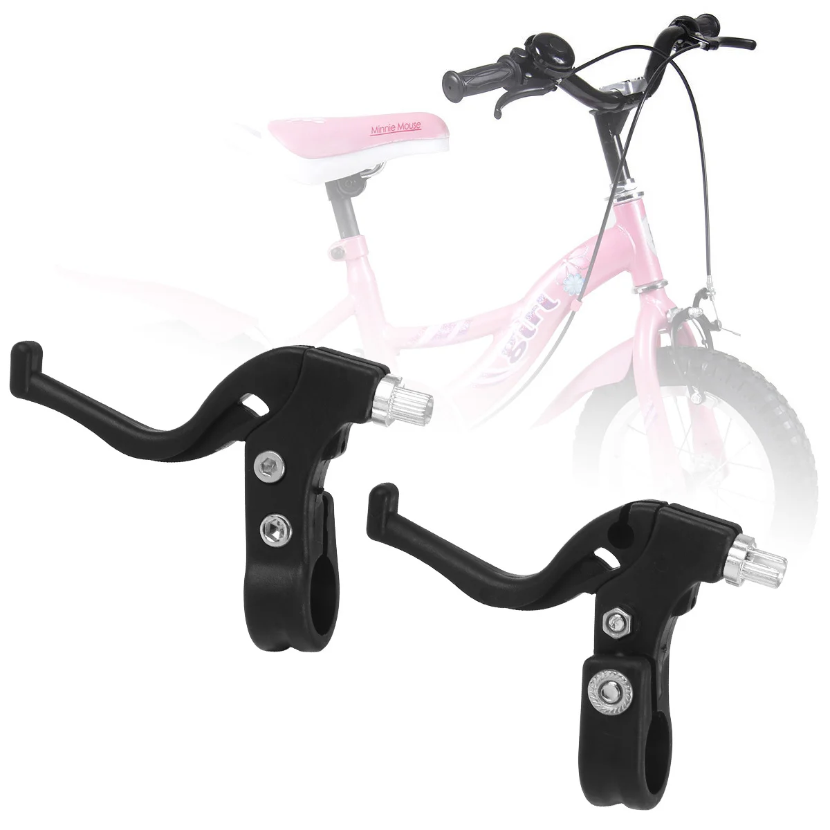2 pares de alavanca de freio infantil, acessórios de segurança para bicicleta, fácil de operar, instalação rápida, ajuste universal para bicicletas infantis, preto