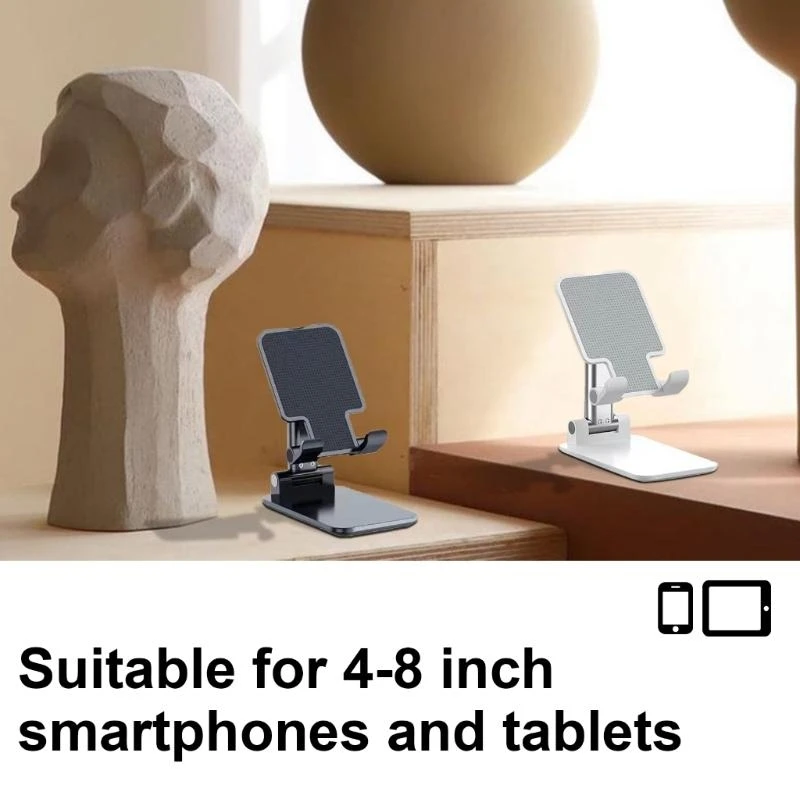 

HX6A Height Adjust Phone Stand Foldable Desk Hold Cellphone Stand Plastic Mobile Device Bracket Suitable for Mobile Phones