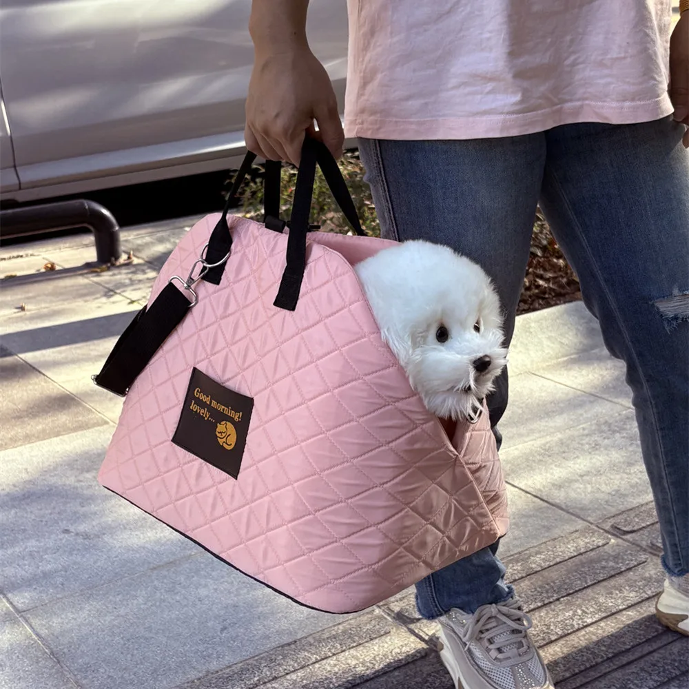 Dog Cats Car Seat Protector Bag Portable Soft fabric Dog cat Carrier Bags, for Dogs Cats Travel Warm Shoulder Bag Dog Supplies