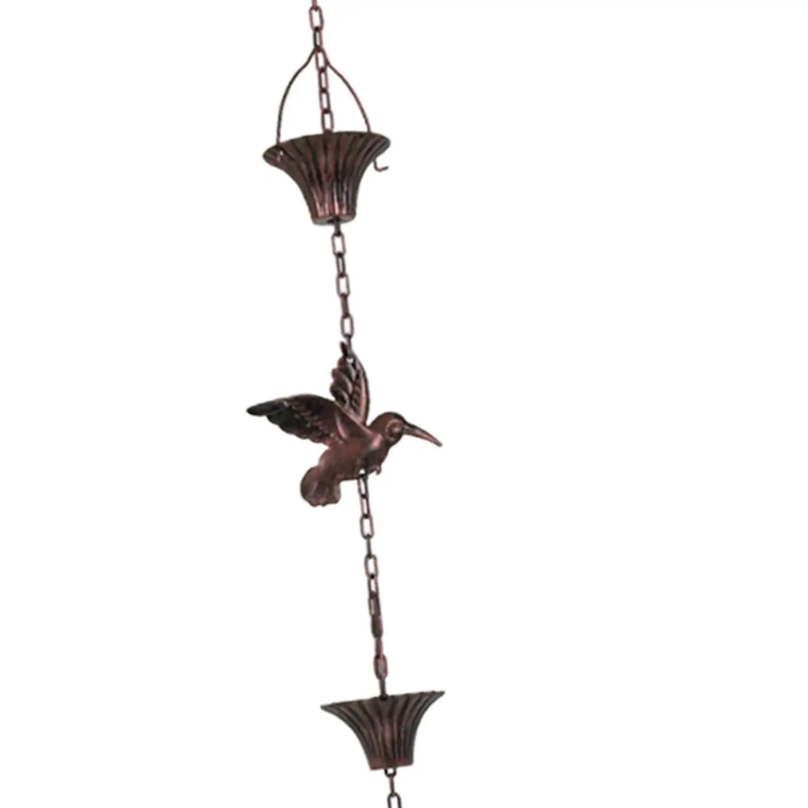 Stainless Steel Bird Rain Chain Decorative Outdoor Gutter Downspout Ornament for Home Garden Rainwater Management