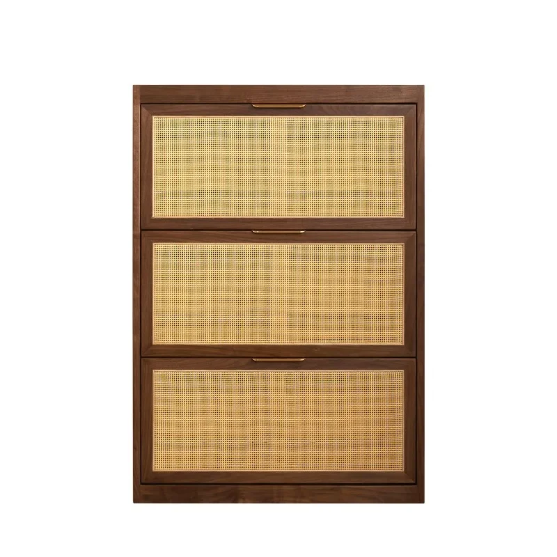 Household entrance solid wood porch cabinet shoe storage cabinet customization