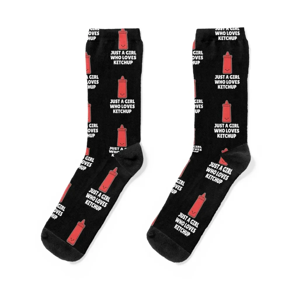 

Just A Girl Who Loves Ketchup Socks christmas gift Heating sock football Men's Socks Women's