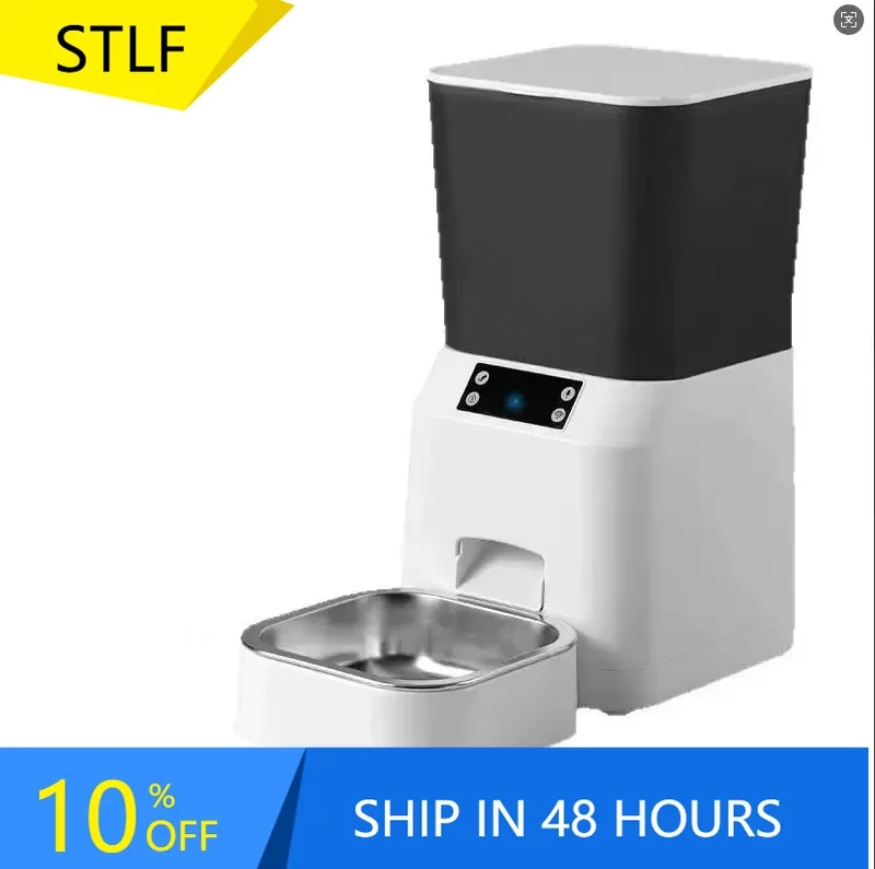 STLFFully Automatic Pet Feeder with Smartphone Remote Control Eco-Friendly Plastic Bowls Timed Feeder