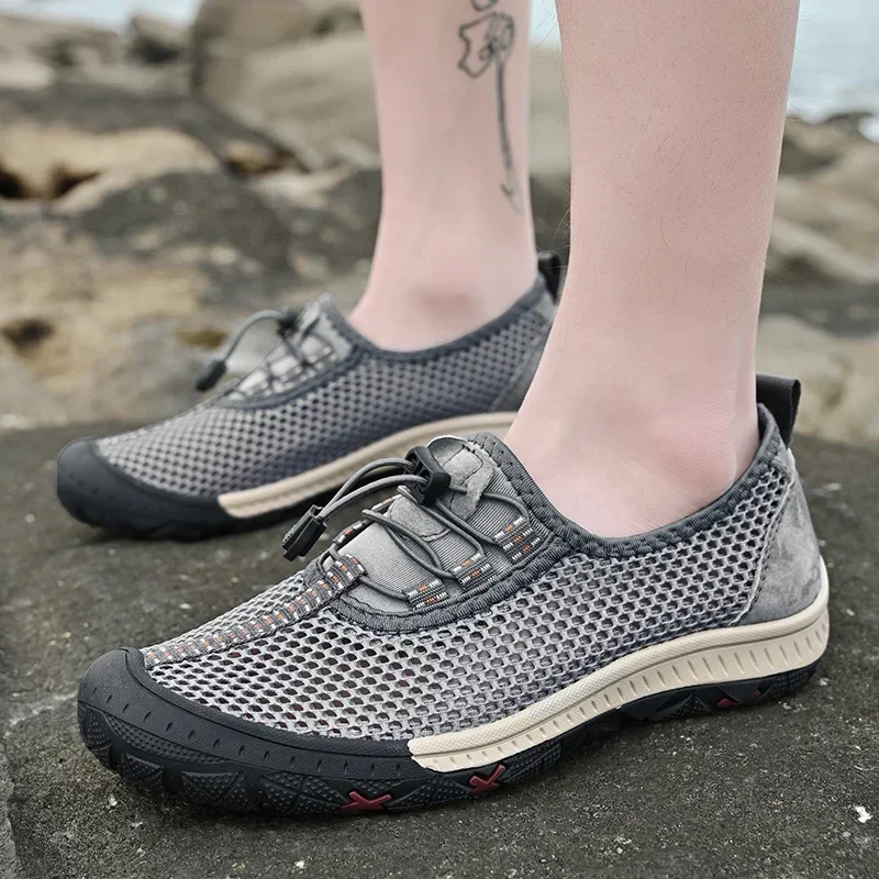 Mesh Schuhe neue weiche Herren Sneakers große Slipper bequeme Outdoor Walking lässig atmungsaktiv