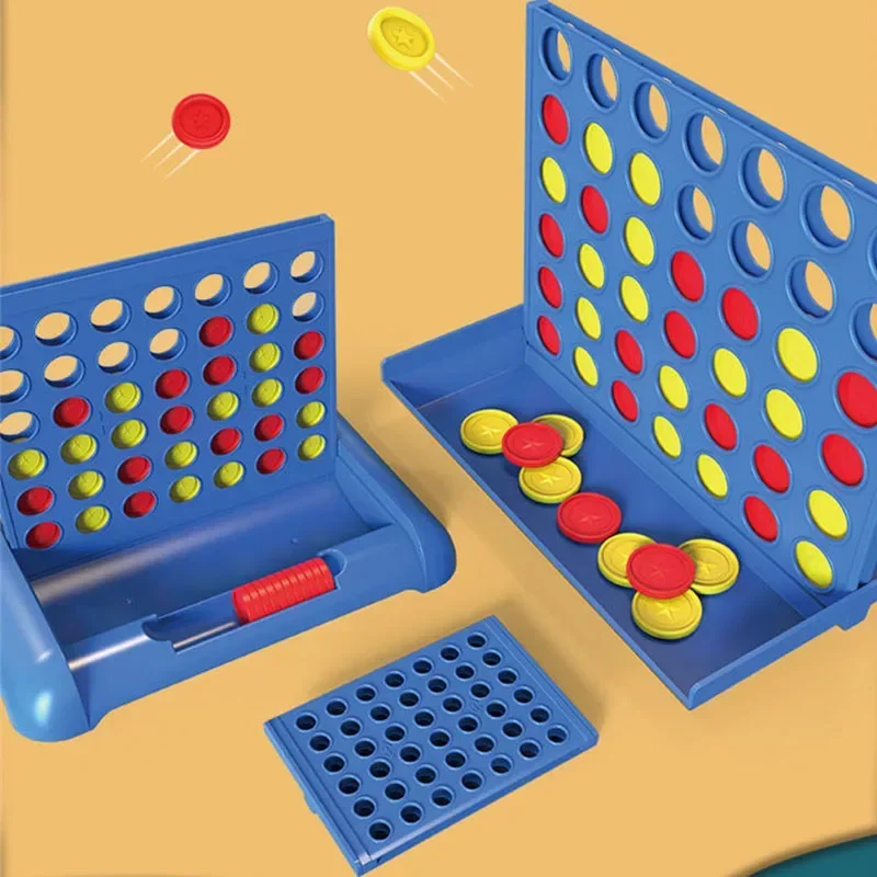 3D quatro em uma fileira educação precoce inteligência pai-filho interativo jogo de tabuleiro de xadrez de quatro peças brinquedo de xadrez