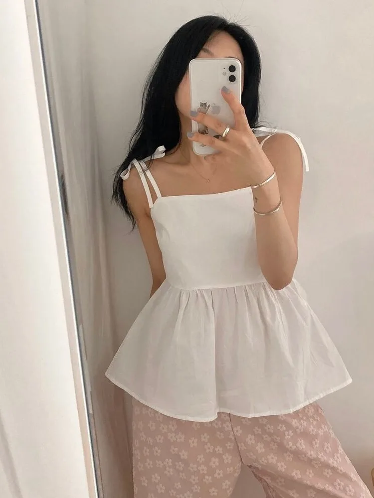 

Chic Summer Women's Cross Ba Strap Design Splice Lace Trim Vest Strap irt Versatile Sli Pure Color Knitted Sweater