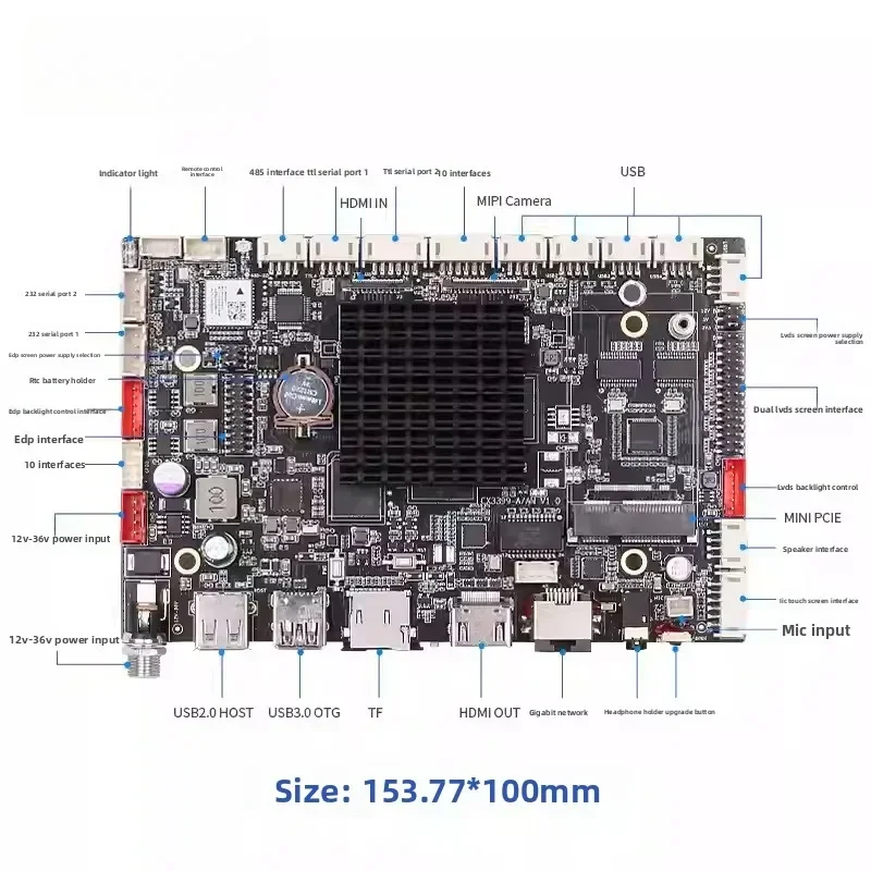 RK3288/3568/3399 أندرويد اللوحة الرئيسية الصناعية التحكم الصناعي الكمبيوتر Rockchip مايكرو اللوحة الرئيسية linux/Ubuntu #2