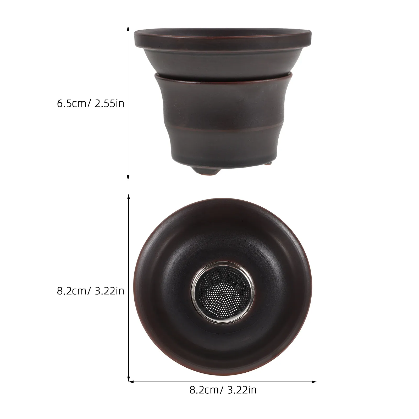 Purple Clay Chinese Tea Strainer Dark Brown Seamless Ceramic Filter for Gongfu Tea Leaf Brewing Accessories Home