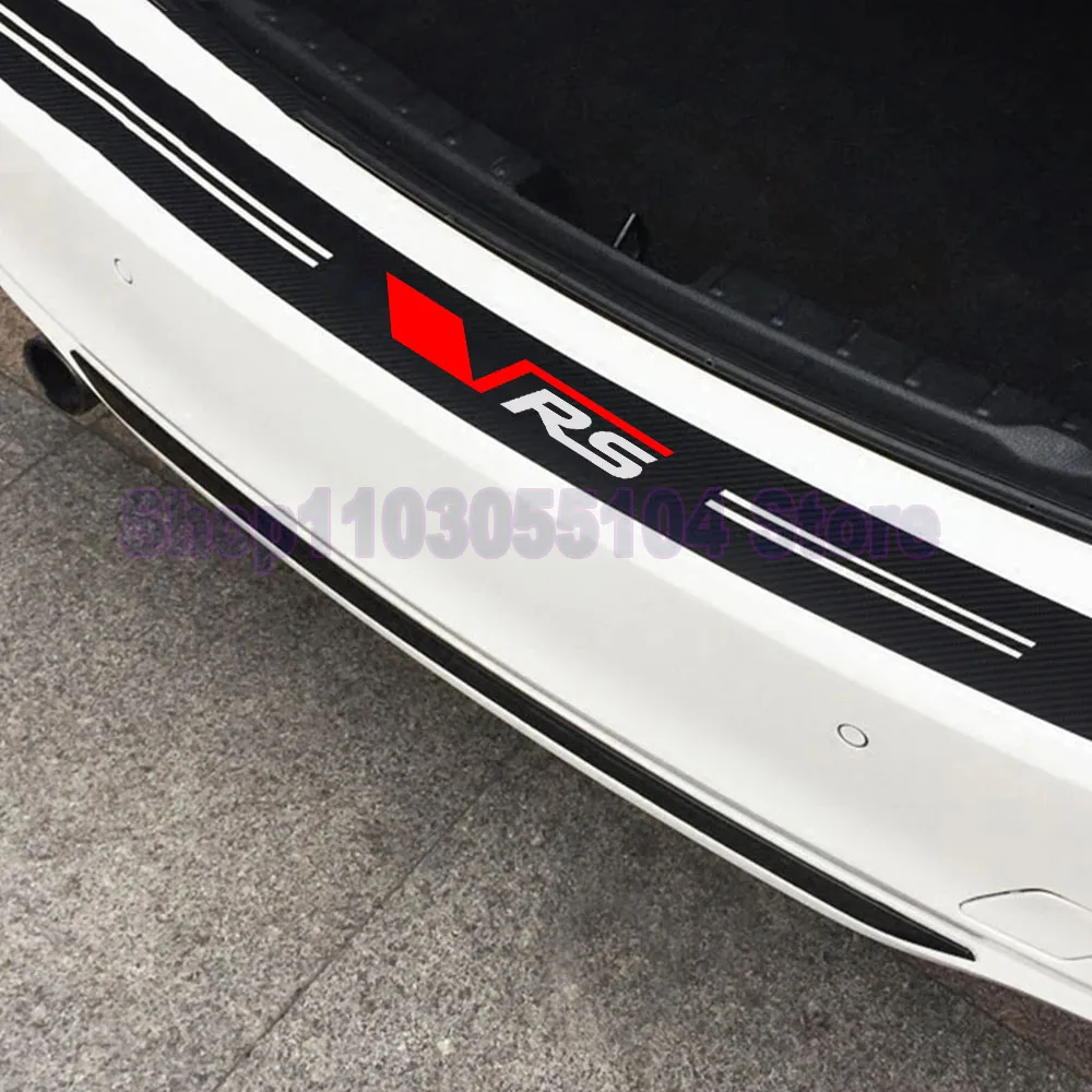 1pc Carbon Fiber VRS Car Rear Trunk Sticker For Kamiq Octavia Kodiaq Rapid Superb Fabia Karoq Scala 1 2 3 a5 a7 RS MK1 MK2 MK3