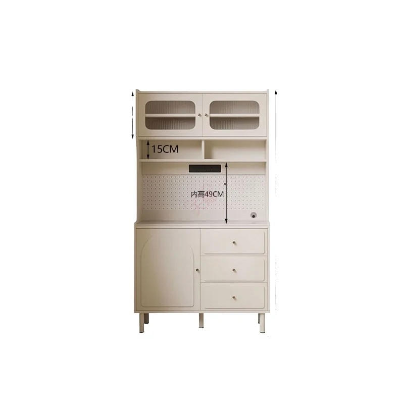 LMM integrated high cabinet against the wall with socket rock slab storage small apartment storage cabinet