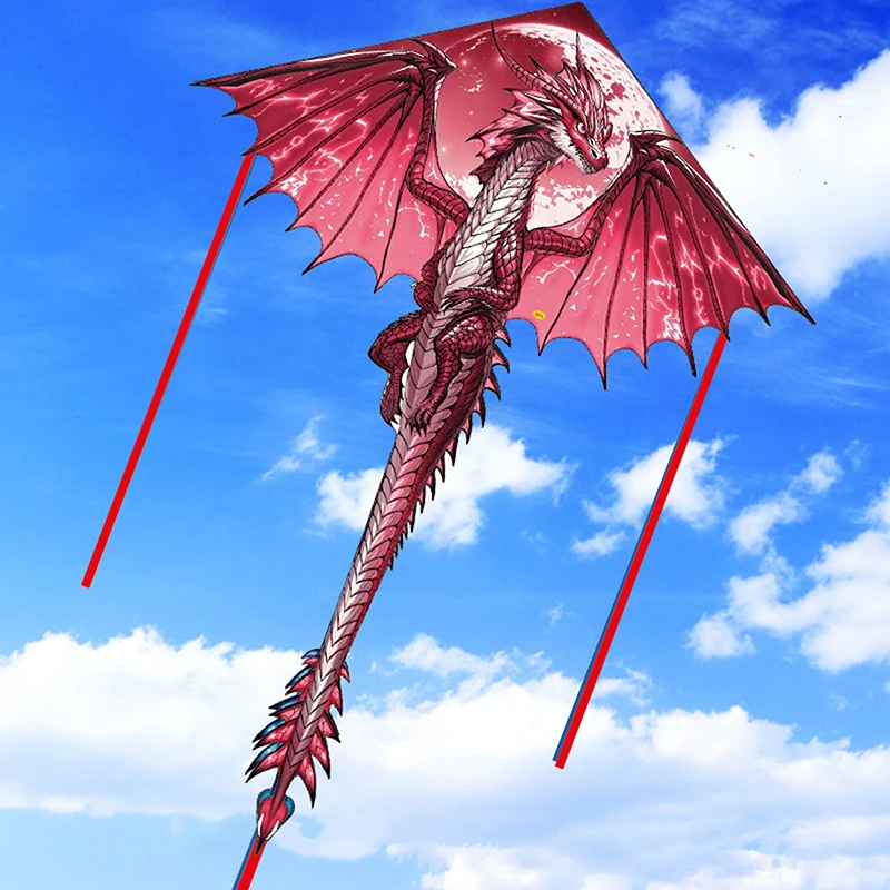 1 Stuk 1.4M Grote Dragon Kite Voor Kinderen En Volwassenen Enorme Pterosaur Kite Kom Staart Gemakkelijk Te Vliegers outdoor Speelgoed