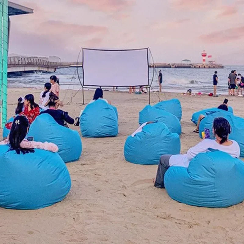 Enchimento incluído beanbag ao ar livre king size lounge conforto beanbag fora puff relaxante salas y sofás muebles móveis para casa