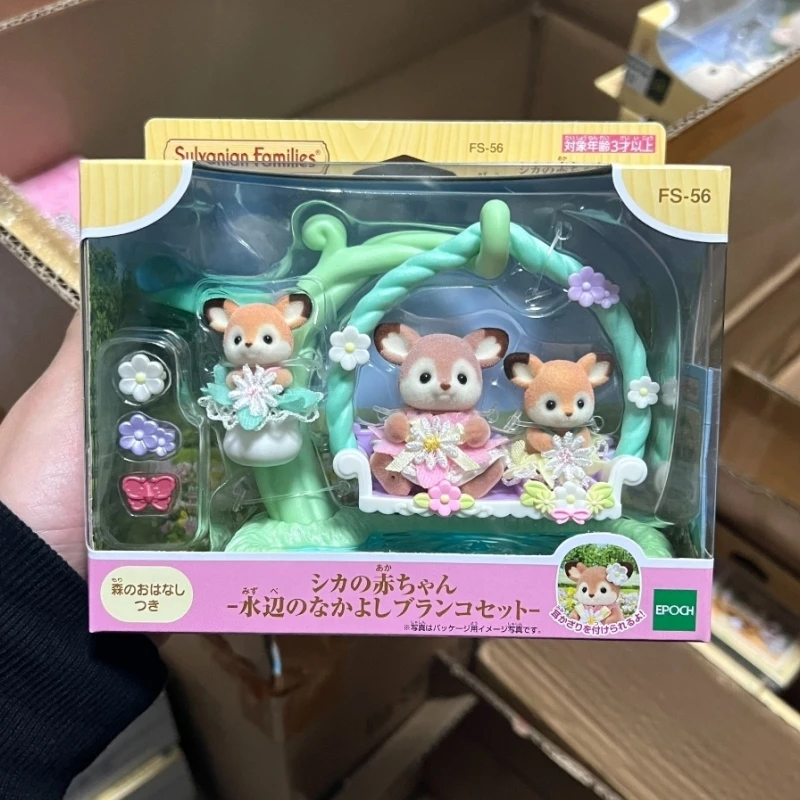 

Оригинальные фигурки Sylvanian Families T Tempoines, семейные качели с оленями, кукла для девочек, игрушки, лесные семейные украшения для комнаты, игрушки