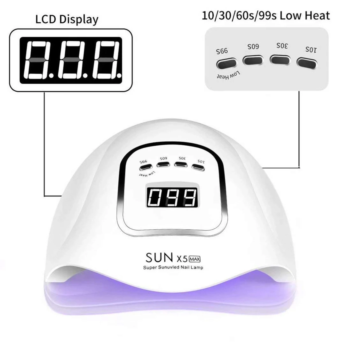 UV LED Nail lamp, 45 beads gel nail professional curing lamp, 4 timers set nail lamp and LED touchscreen gel nail dryer