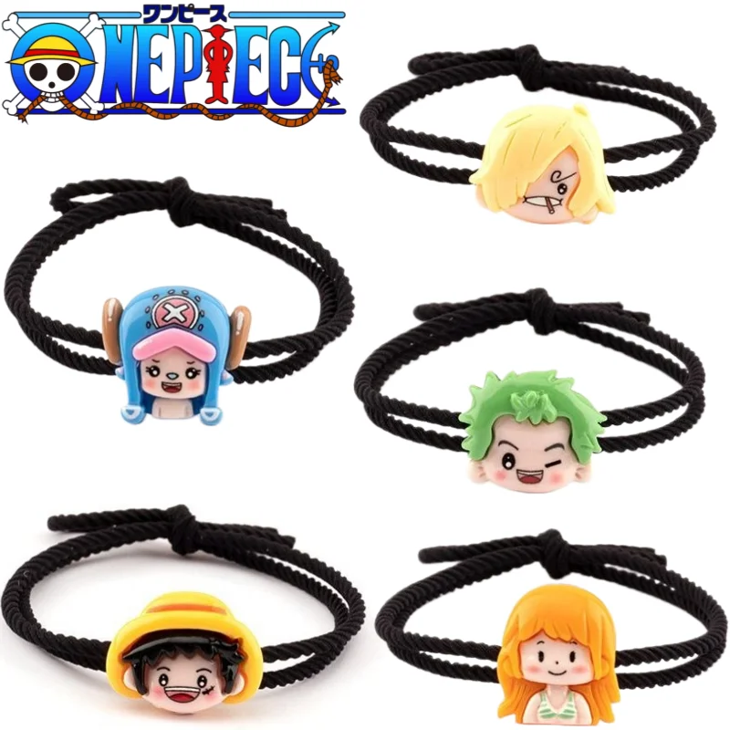 

One Piece Luffy Roronoa Zoro Sanji Hair Tie Creative High-Value Cartoon Patch Student Cool and Cute High Elasticity Hair Band