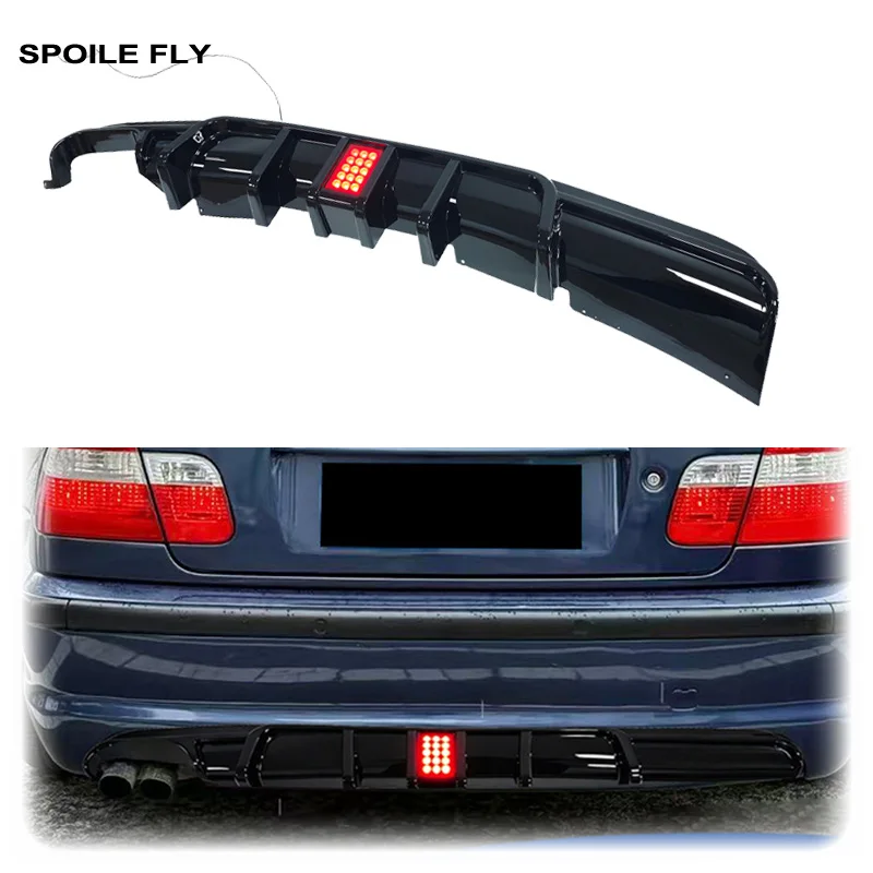 1998 - 2006 Für BMW 3er E46 M-Tech 320i 325i 330i M-Sport Ersatz MP-Style LED-Licht Diffusor Heckstoßstangenlippe Splitter