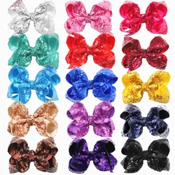 Glitter Bows for Girls Big Sparkly Sequin Hair Bows Alligator Clips Hair Accessories for Little Teen Toddler Girls Kids