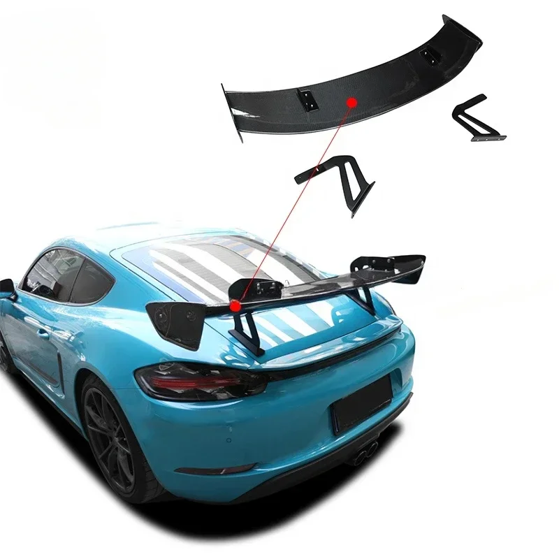 

2016+ New Design GT-4 Style Real Carbon Fiber Car Rear Tail Spoiler For Porsche Boxster 718 Universal Rear Trunk Spoiler Wing