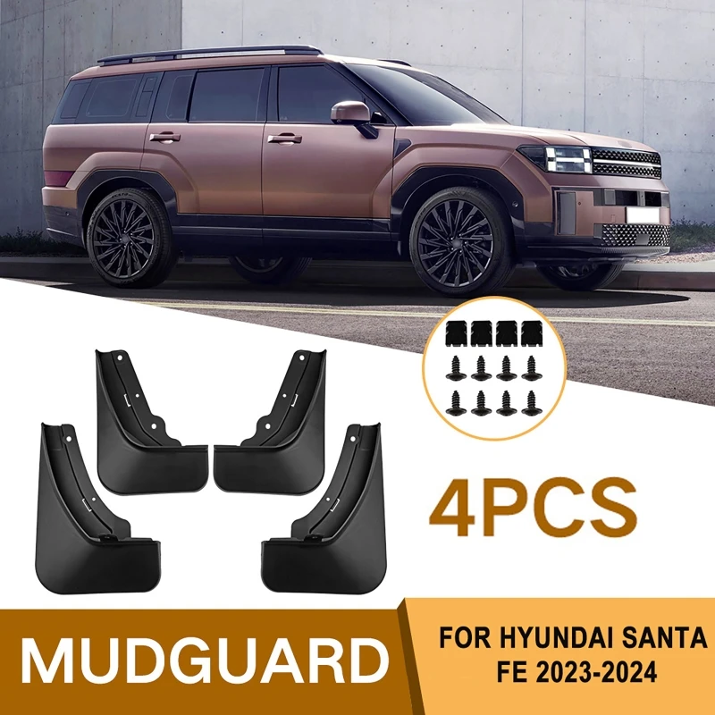 4pcs Car Mudguards ABS Mudflaps Splash Fender for Hyundai SANTA FE 2023-2024