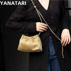 Genuine leather cloud bag Shoulder Bag Handbag Women's Crossbody Bags Cowhide Underarm Small chain Dumpling bag ladies korea