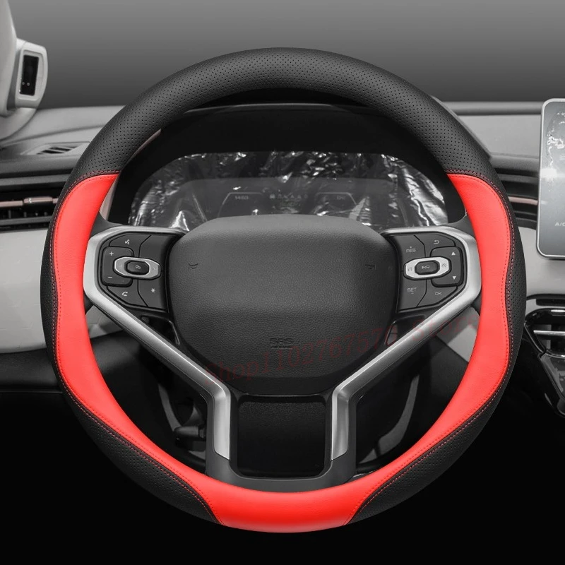 

For Haval 3RD Gen H6 M6 Dargo Cool Dog H6S Chitu Nappa Leather Steering Wheel Cover Non-slip Universal Car Interior Accessories