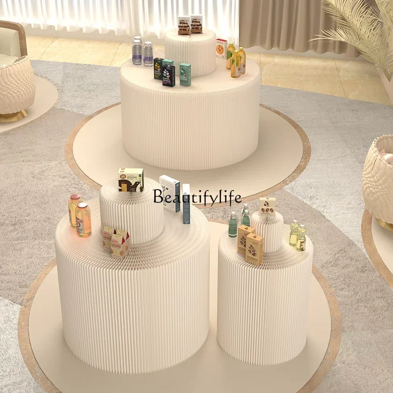 FG11Cylinder display stand Paper luminous display Folding shelf Nakajima display stand