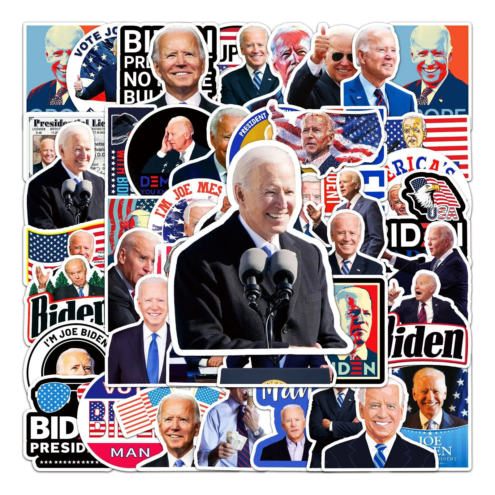 10/30/50 шт. креативные трендовые наклейки с изображением американского двойного президента, наклейки для скрапбукинга, телефона, ноутбука, детских игрушек «сделай сам», водонепроницаемые наклейки Bomb