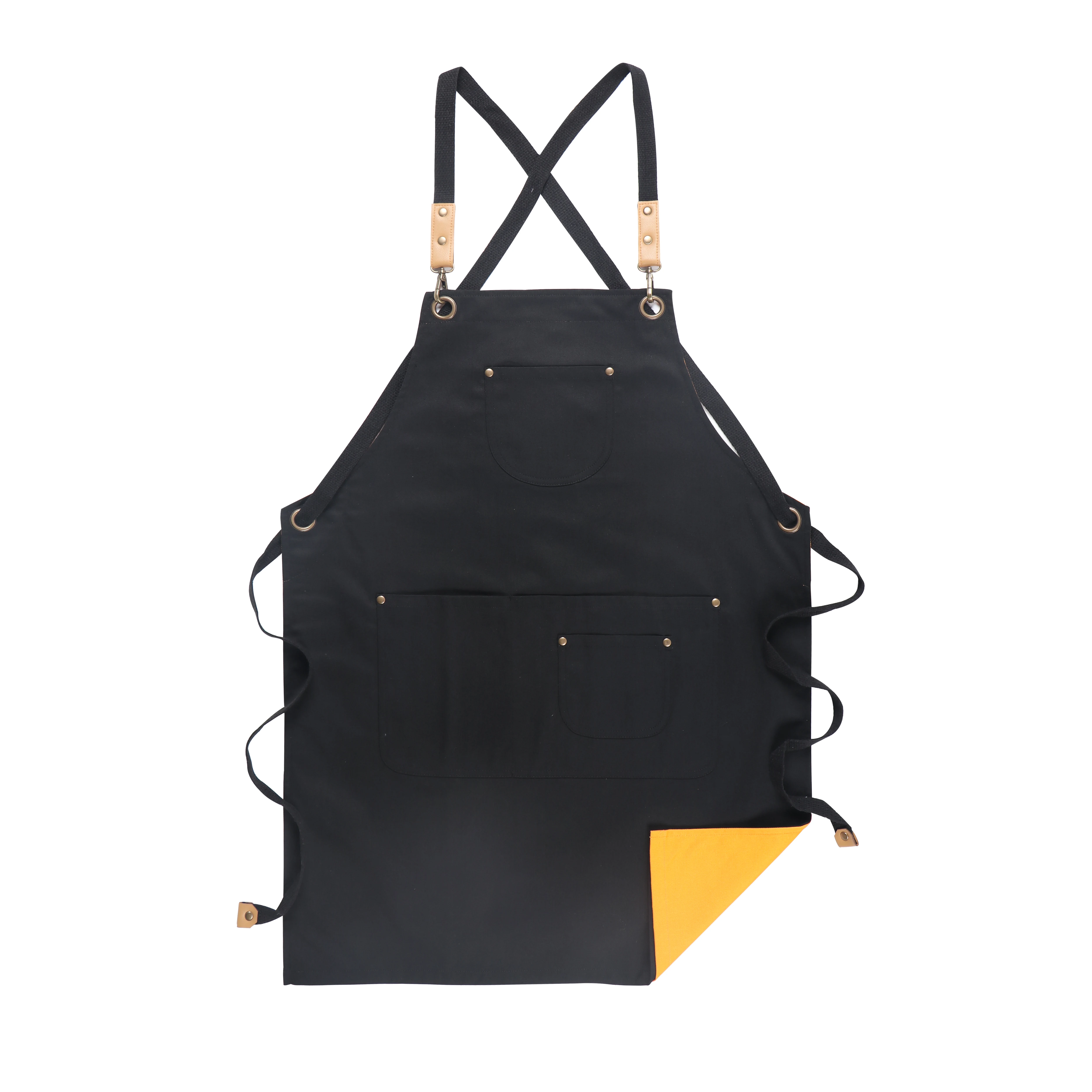 Fashionable Cotton Double-Sided Apron Gardening Coffee Shop Exquisite Work Clothes Adjustable Straps Home Kitchen Apron