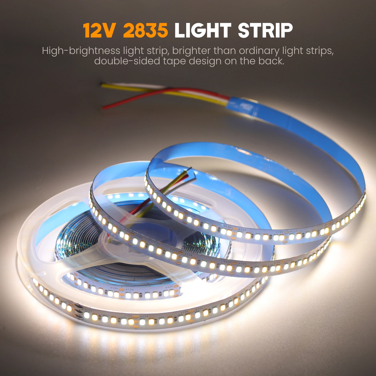 

5M CCT LED Strip Lights DC12V 2835 216Leds/m Flexible Ribbon Tape Rope Light Lamp White+Warm White IP20 Fita LED Light Stripe