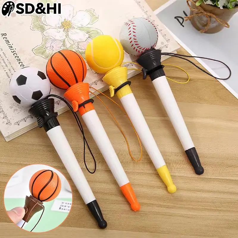 1PCS Creative Ballpoint Pen 0.5mm Blue Basketball Football Shape Decompression Bounce Neutral Pens Student Stationery