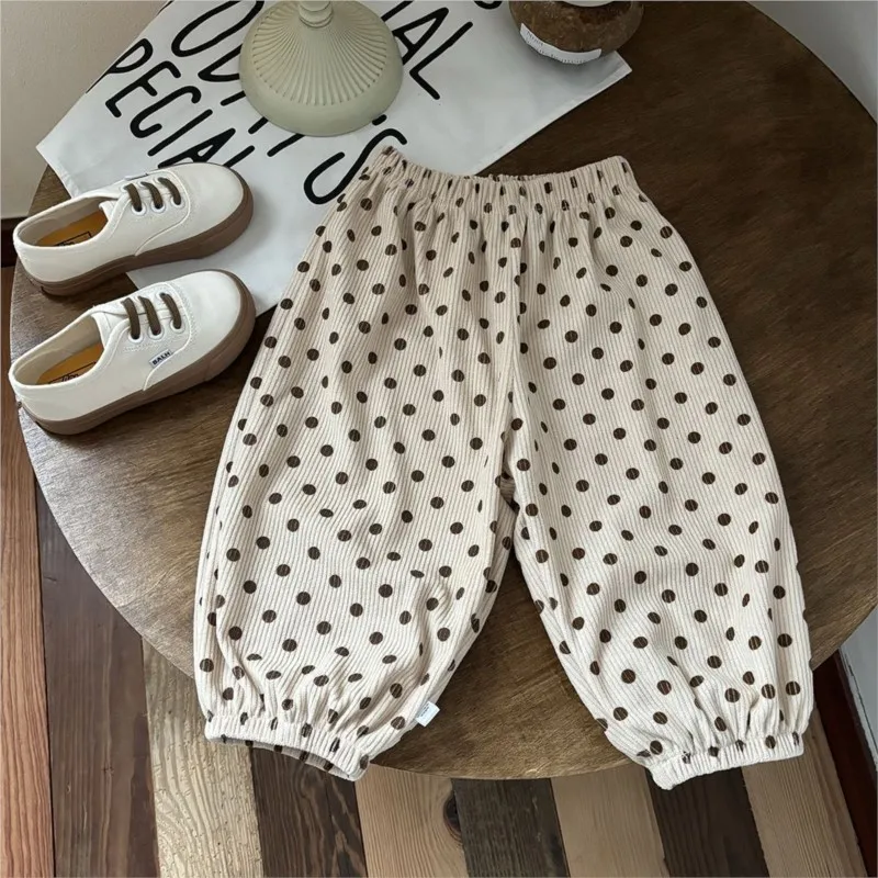 Fashion Baby Girl Boy Corduroy Pant Infant Toddler Teens Child Elegant Floral Trousers Spring Autumn Winter Baby Clothes 1-12Y